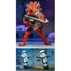 Les Tortues ninja pack 2 figurines Triceraton Infantryman & Roadkill Rodney Neca